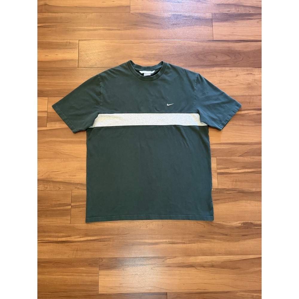 Vintage Nike Shirt Short Sleeve Y2K Stripe Embroidered Swoosh Black Men's XL